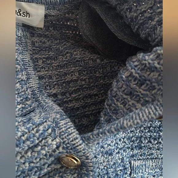 NEW Ba&sh Bash Guspa Cardigan Jacket in  Blue Crochet | size 1 / S - Picture 5 of 12